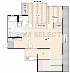 グランドメゾン東山元町 2階3LDKの間取り