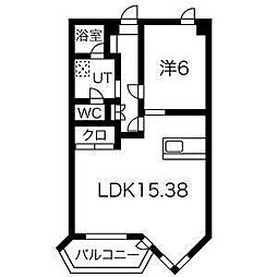 フィットガーデン 1階1LDKの間取り