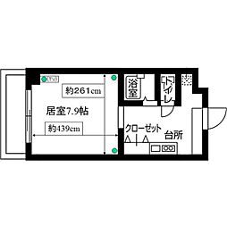 アル・ソーレ上前津 6階1Kの間取り