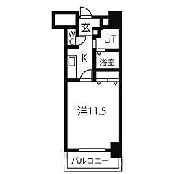 TQレジデンス名古屋錦(旧CASSIA錦本町通) 11階1Kの間取り