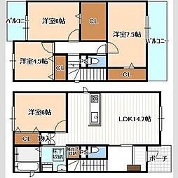 山木2-145KODATEX VI B 1階4LDKの間取り