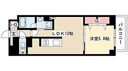 グランルクレ新栄イースト 7階1LDKの間取り