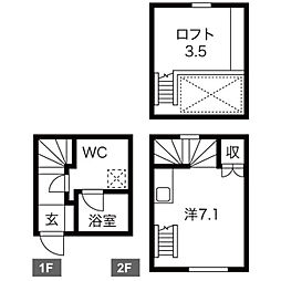 Cinq Portes(サンクポルト) 1階1Kの間取り