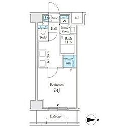 プレイズシード名古屋亀島 802 8階1Kの間取り