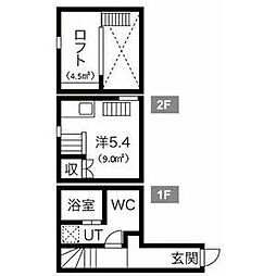 ラフィーカ金山 1階ワンルームの間取り