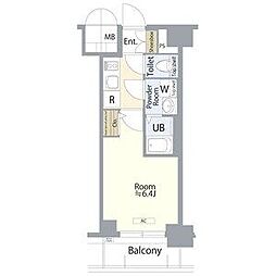 エスリード鶴舞グランパークス 6階1Kの間取り