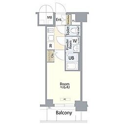 エスリード鶴舞グランパークス 7階1Kの間取り