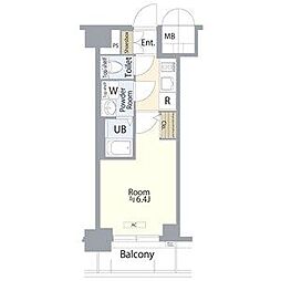 エスリード鶴舞グランパークス 6階1Kの間取り
