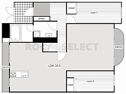 シティアーク徳川 6階2SLDKの間取り