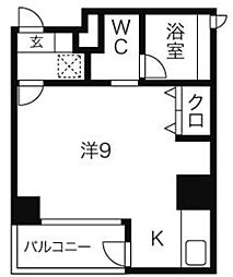 ベレーサ新瑞橋 3階ワンルームの間取り