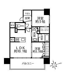 クリオラベルヴィ名古屋花の木 8階2LDKの間取り