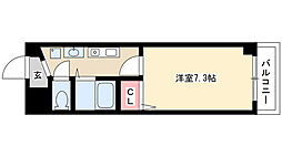 サウスパークイズミ 4階1Kの間取り