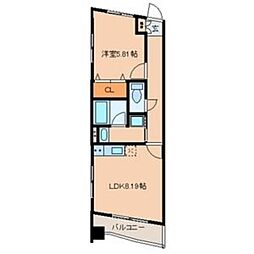 CREST四女子 3階1LDKの間取り