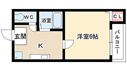 Loft4千種 1階1Kの間取り