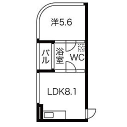 BAUWERK(バウベルク) 2階1LDKの間取り