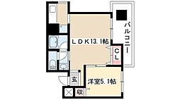 ガーデンハイツオギー 3階1LDKの間取り