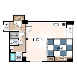 主税ビル 9階1LDKの間取り