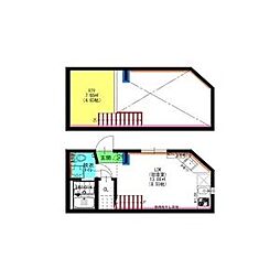 Velo JIYUGAOKA(ヴェロジユウガオカ) 2階ワンルームの間取り