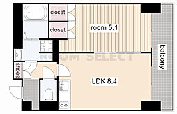 ビジャ松原（VILLA MATSUBALLA） 6階1LDKの間取り