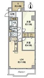 納屋橋マンションA棟 4階2SLDKの間取り