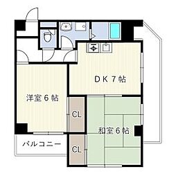 第二末廣ビル 2階2DKの間取り