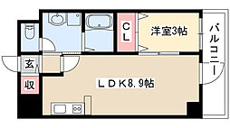 ヴェルジュコートI 3階1LDKの間取り