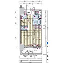 プレサンス桜山駅前アフォード 1408 14階1LDKの間取り