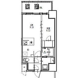 S-RESIDENCE金山epure(エピュレ) 6階1LDKの間取り