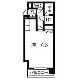 ビ・アバンス 1階ワンルームの間取り