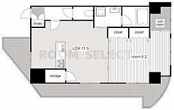 さくらHills ARAKO 8階1LDKの間取り