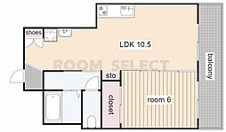 ラ・メゾン・K 4階1LDKの間取り