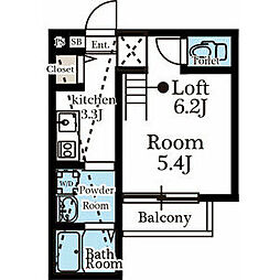 グリーンレイク中小田井 1階1Kの間取り