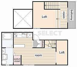 Fleuve A(フルーヴA) 1階ワンルームの間取り