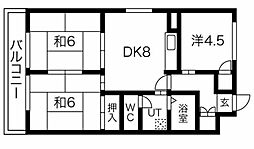 グリンハイツ 5階3LDKの間取り