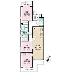 グランドメゾン南明 303 3階3LDKの間取り