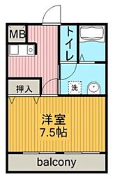 アスティー千種 2階1Kの間取り