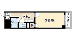 ハイツ金山 4階1Kの間取り
