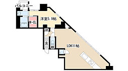 SK BUILDING-501 5階1LDKの間取り