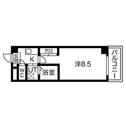 プロビデンス新瑞橋 6階1Kの間取り