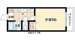 セレニールEXI 3階1Kの間取り