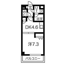 ベレーサ山王 9階1DKの間取り