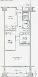 ソーラスフロント富船北棟 2LDKの間取図画像
