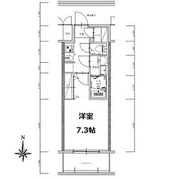 S-RESIDENCE亀島駅前ascent(アセント) 8階1Kの間取り