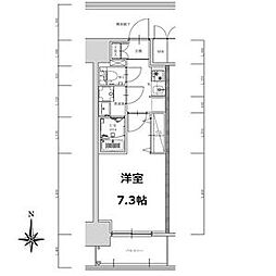 S-RESIDENCE亀島駅前ascent(アセント) 8階1Kの間取り