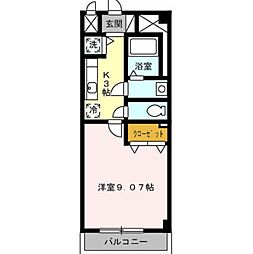 プレストンズ新栄 6階1Kの間取り