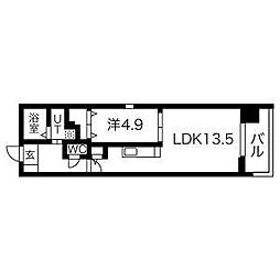 THE BRICKS(ザ ブリックス) 9階1LDKの間取り