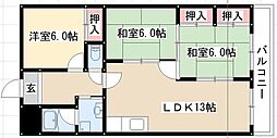 第2好日ハイツ 3階3LDKの間取り