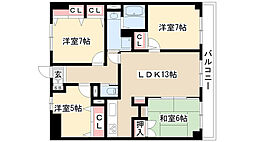 グランドハイリス本山 1階4LDKの間取り