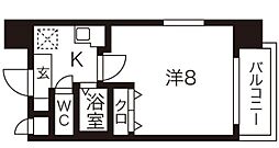 LUMINOUS　TSURUMAKOEN 7階1Kの間取り