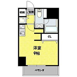 エグゼプレジオ 11階1Kの間取り